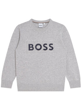 BOSS Boss Sweter J25M42 Szary Regular Fit