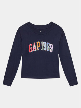 Gap Gap Majica dugih rukava 788206-00 Tamnoplava Regular Fit