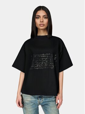 MADE BY SOCIETY MADE BY SOCIETY T-Shirt Tricou FREQUENCY - T27290 Czarny Basic Fit