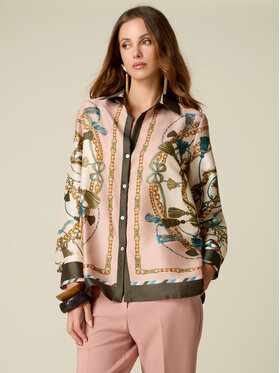 Oltre Oltre Koszula 5090R003333N0S6 Różowy Regular Fit