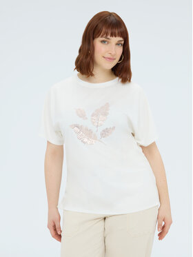 Fiorella Rubino Fiorella Rubino T-Shirt G04NL008923N011 Biały Regular Fit