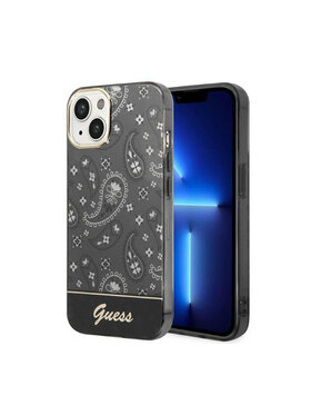 Guess Guess Etui na telefon Bandana Paisley Czarny