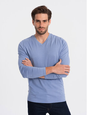 Ombre Ombre Longsleeve OM-LSBL-0108 Niebieski Fitting Fit