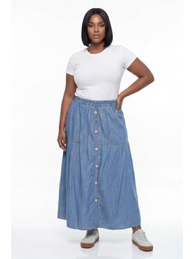 FIGL FIGL Spódnica maxi M1331 Niebieski Straight Fit
