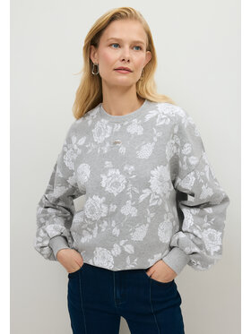BIZUU BIZUU Bluzka PULLA FLORAL OVERSIZED BLOUSE Szary Standard Fit