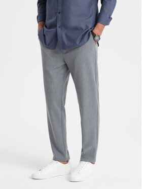 Ombre Ombre Spodnie materiałowe OM-PACP-0158 Szary Chino Fit