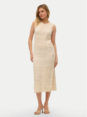 Vero Moda Vero Moda Letné šaty Bali 10302925 Écru Regular Fit