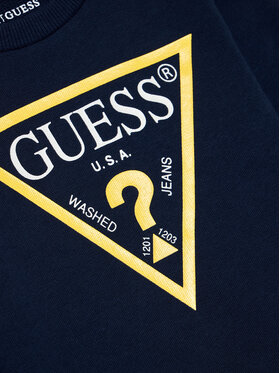 Guess Majica Dugih Rukava N73Q10 KAUG0 Tamnoplava Regular Fit