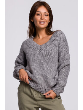 BeWear BeWear Sweter BK046 Szary Modern Fit