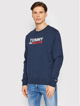 Tommy Jeans Tommy Jeans Pulóver Corp Logo DM0DM12938 Sötétkék Regular Fit