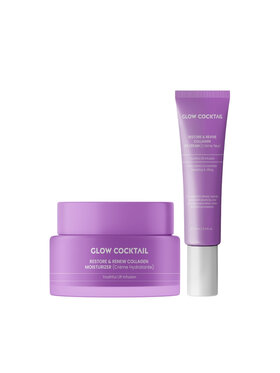Glow Cocktail Glow Cocktail Nawilżający krem kolagenowy Restore & Renew 50 ml + krem pod oczy Restore & Revive Collagen 15 ml Zestaw do pielęgnacji skóry