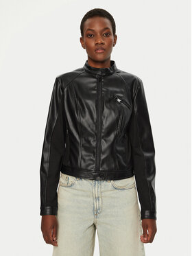 Guess Guess Μπουφάν δερμάτινο W4YL04 WE480 Μαύρο Regular Fit