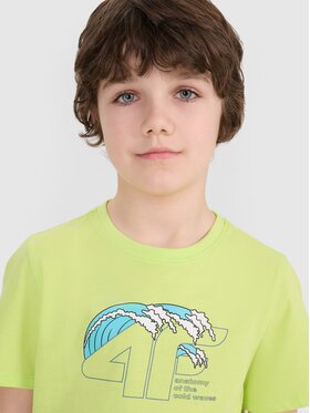 4F 4F T-Shirt 4FJWSS25TTSHM1917-45S Zielony Regular Fit