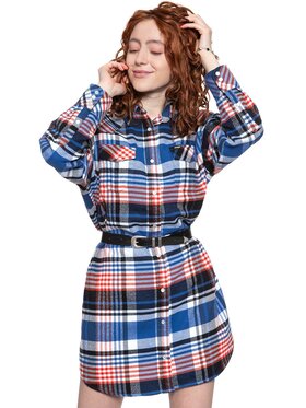 Wrangler Wrangler Sukienka codzienna OVERSHIRT DRESS IN Biały Regular Fit
