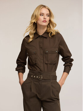 Motivi Motivi Camicia 5000Q000886N035 Verde Regular Fit