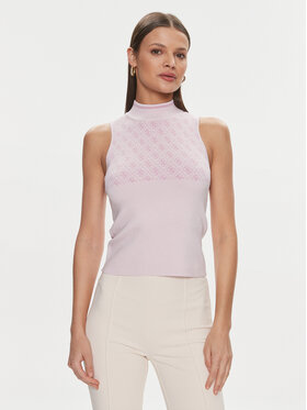 Guess Guess Μπλουζάκι Lise W3YR26 Z37K0 Ροζ Slim Fit