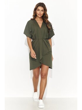 Numinou Numinou Sukienka codzienna NU469 Khaki Regular Fit