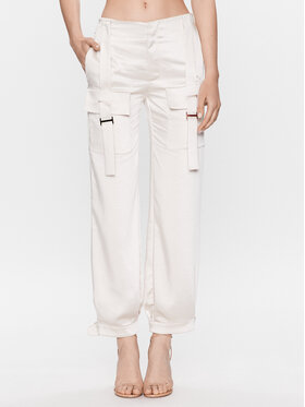 Babylon Babylon Kalhoty z materiálu S_E00075 Écru Regular Fit