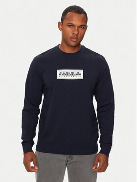 Napapijri Napapijri Hosszú ujjú S-Box Logo NP0A4I3M Sötétkék Regular Fit