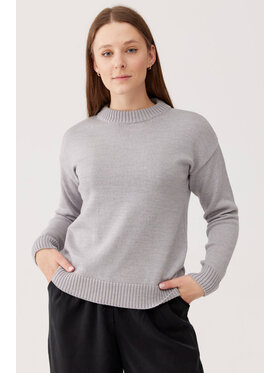 Lunedi Lunedi Sweter z Wełny Merino Szary Regular Fit