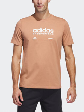 adidas adidas T-Shirt adidas Lounge Graphic T-Shirt H49668 Brązowy Regular Fit