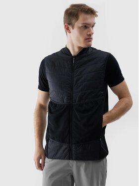 4F 4F Kamizelka biegowa 4FWSS24TVJAM095-21S Czarny Custom Slim Fit