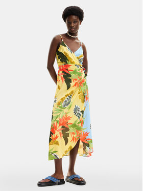 Desigual Desigual Лятна рокля Tropical Leaves 24SWMW13 Цветен Regular Fit