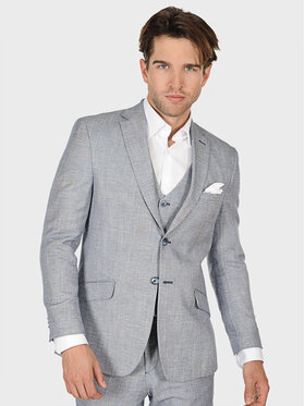 Evenemen Evenemen Marynarka OVO BLUE Szary Slim Fit