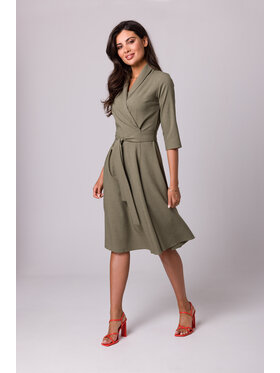BeWear BeWear Sukienka codzienna B255 Zielony Regular Fit