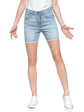 Lee Lee Szorty jeansowe BOYFRIEND Niebieski Loose Fit