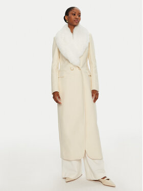 YES LONDON YES LONDON Cappotto di lana CD1184 Crema Regular Fit
