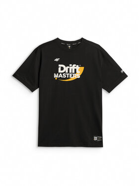4F 4F T-Shirt MOTOSPORTS 2026 Czarny Loose Fit