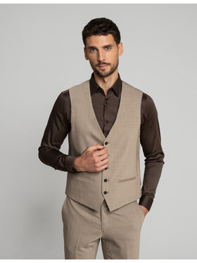 Borgio Borgio Kamizelka orciano Beżowy Slim Fit