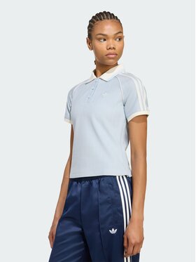 adidas adidas Polo 168116 Niebieski jasny Slim Fit