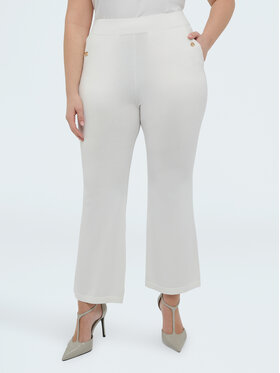 Fiorella Rubino Fiorella Rubino Pantaloni di tessuto P626L002327N011 Bianco Flare Fit