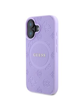 Guess Guess Etui na telefon Saffiano Peony Classic Logo Fioletowy