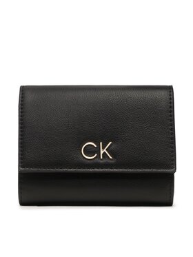 Calvin Klein Calvin Klein Portofel Mare de Damă Re-Lock Trifold Md Pbl K60K610969 Placat cu rodiu negru