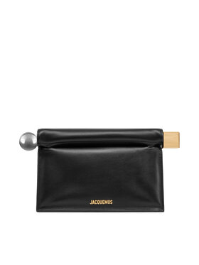 JACQUEMUS JACQUEMUS Ročna torba La Pochette Rond Carre 24E233BA356-3171 Črna
