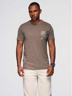 Ombre Ombre T-Shirt OM-TSPT-0227 Zelená Regular Fit