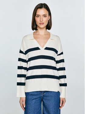BIG STAR BIG STAR Sweter ALINA_100_160 Biały Comfort Fit