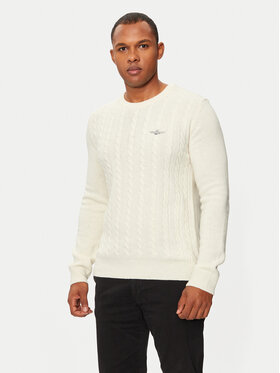 Aeronautica Militare Aeronautica Militare Sweter 242MA1484L417 Biały Regular Fit