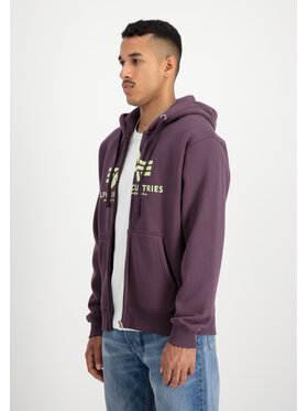 Alpha Industries Alpha Industries Bluza Basic Zip Hoodie Fioletowy Regular Fit