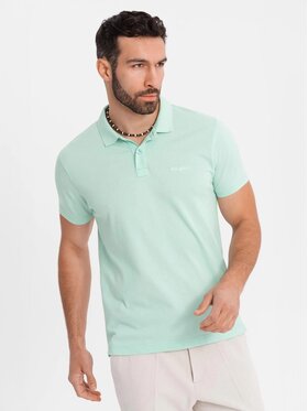 Ombre Ombre Polo OM-POSS-0103 Zielony Regular Fit