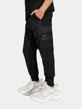 MADE BY SOCIETY MADE BY SOCIETY Spodnie materiałowe CARGO - P37573 Czarny Basic Fit