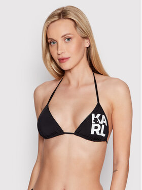 KARL LAGERFELD KARL LAGERFELD Vrchní část bikin Printed Logo KL22WTP01 Černá