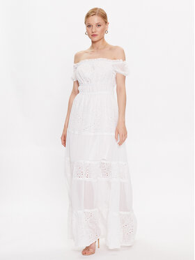 Guess Guess Φόρεμα καλοκαιρινό Zena W3GK51 WFDR2 Λευκό Regular Fit