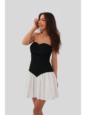 Chiara Wear Chiara Wear Sukienka koktajlowa Sukienka mini bombka MINDY Czarny Slim Fit