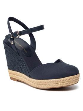 Tommy Hilfiger Tommy Hilfiger Еспадрили Basic Closed Toe High Wedge FW0FW04786 Тъмносин
