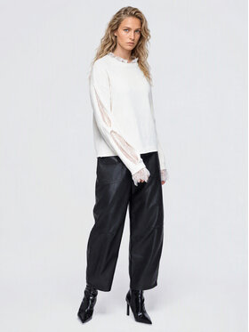 Ombre Ombre Sweter OW-SW-E0065 Beżowy Relaxed Fit