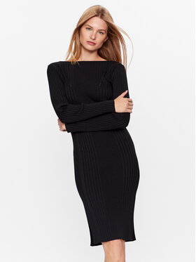 Calvin Klein Calvin Klein Плетена рокля Iconic K20K205753 Черен Slim Fit
